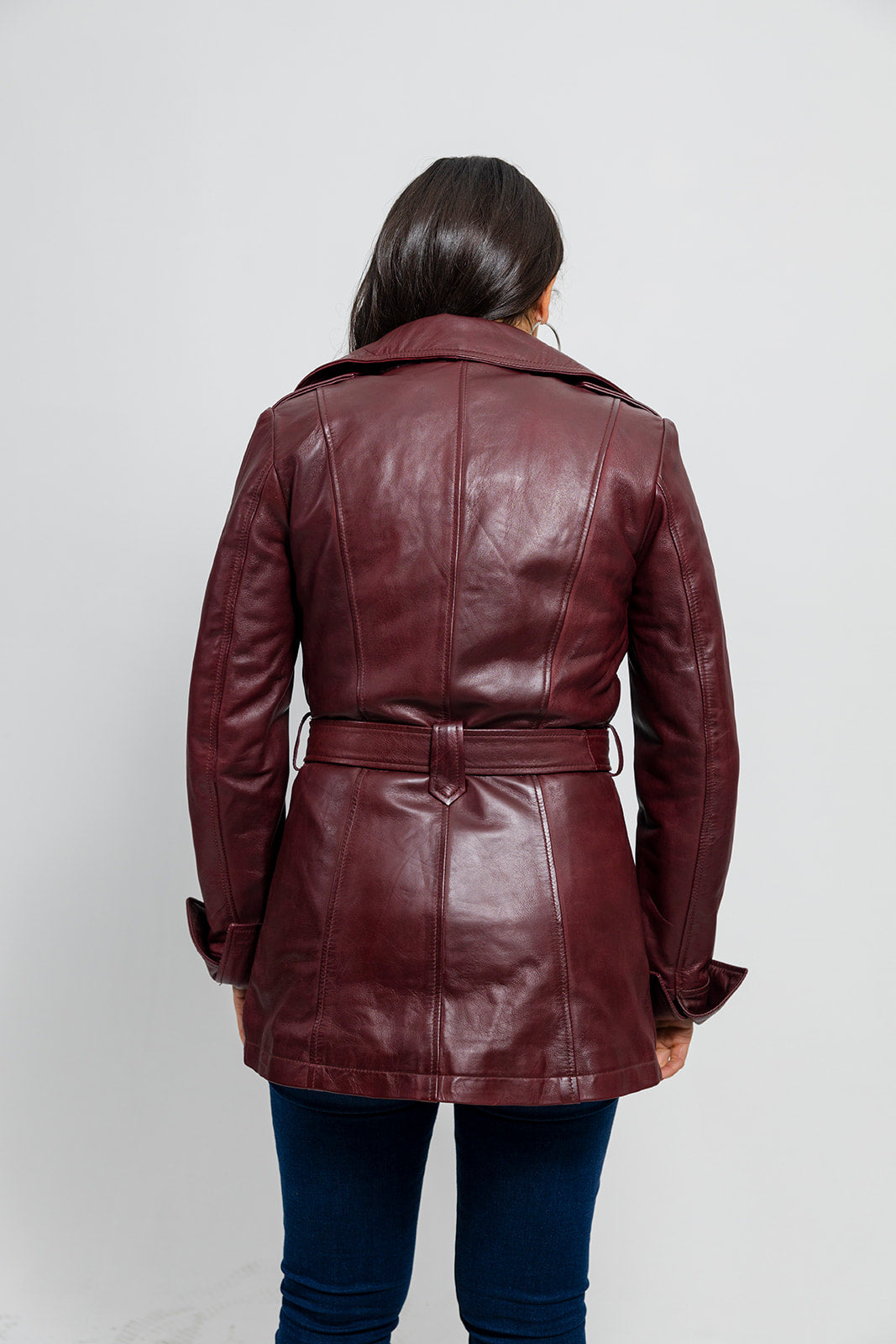 Traci Leather Trench Coat