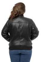 Dani Womens Fashion Leather Bomber Jacket Women's New Zealand Lambskin Leather