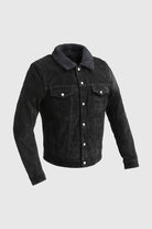 Luke Men's Faux Shearling Cow Suede Jacket Black Men's Leather Jacket Whet Blu NYC