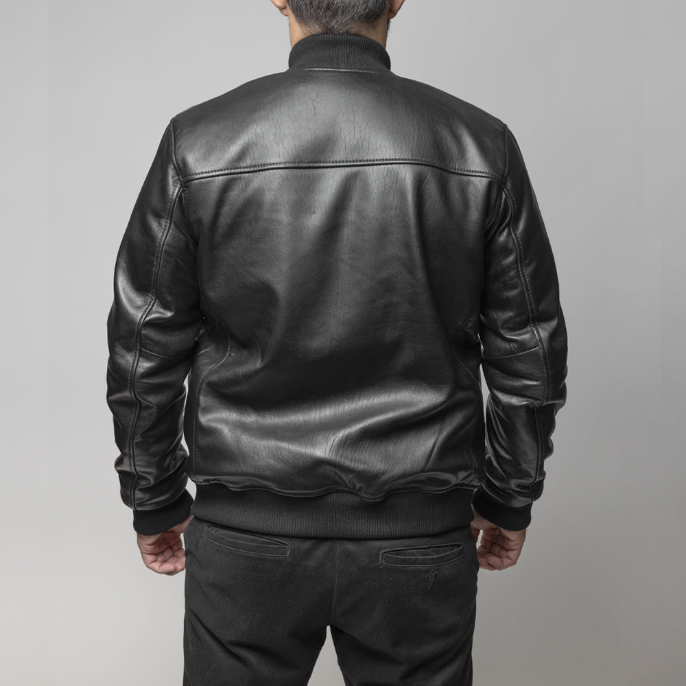 Dravis Mens Leather Bomber Jacket Men's New Zealand Lambskin Jacket