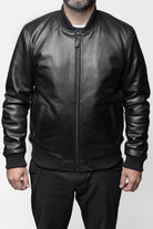 Dravis Mens Leather Bomber Jacket Men's New Zealand Lambskin Jacket