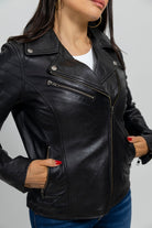 Princess Fashion Lambskin Leather Jacket Women's Fashion Moto Leather Jacket