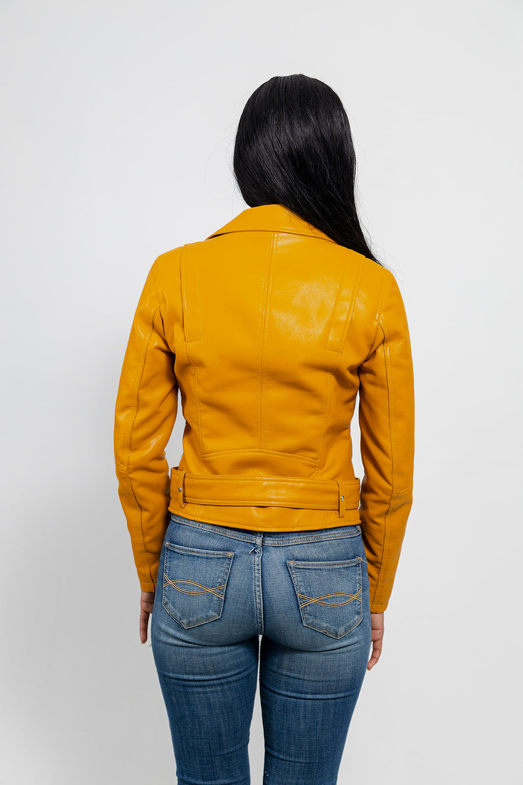 Remy - Women's Vegan Faux Leather Jacket (Mustard) Women's Vegan Faux Leather Jacket Whet Blu NYC